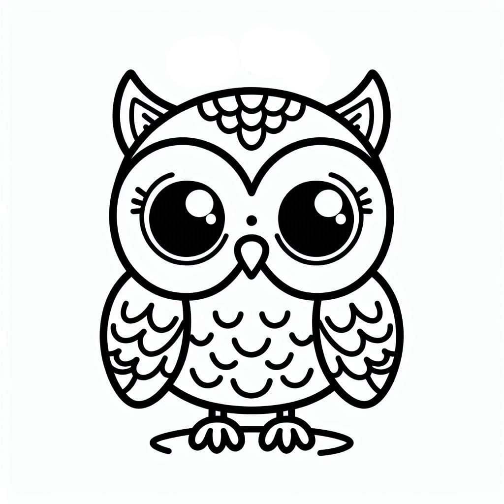 Coloriage gratuit Hibou #217057 de la collection Animaux à imprimer