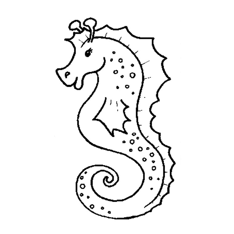 Dessin à colorier: Hippocampe (Animaux) #18594 - Coloriages à Imprimer Gratuits
