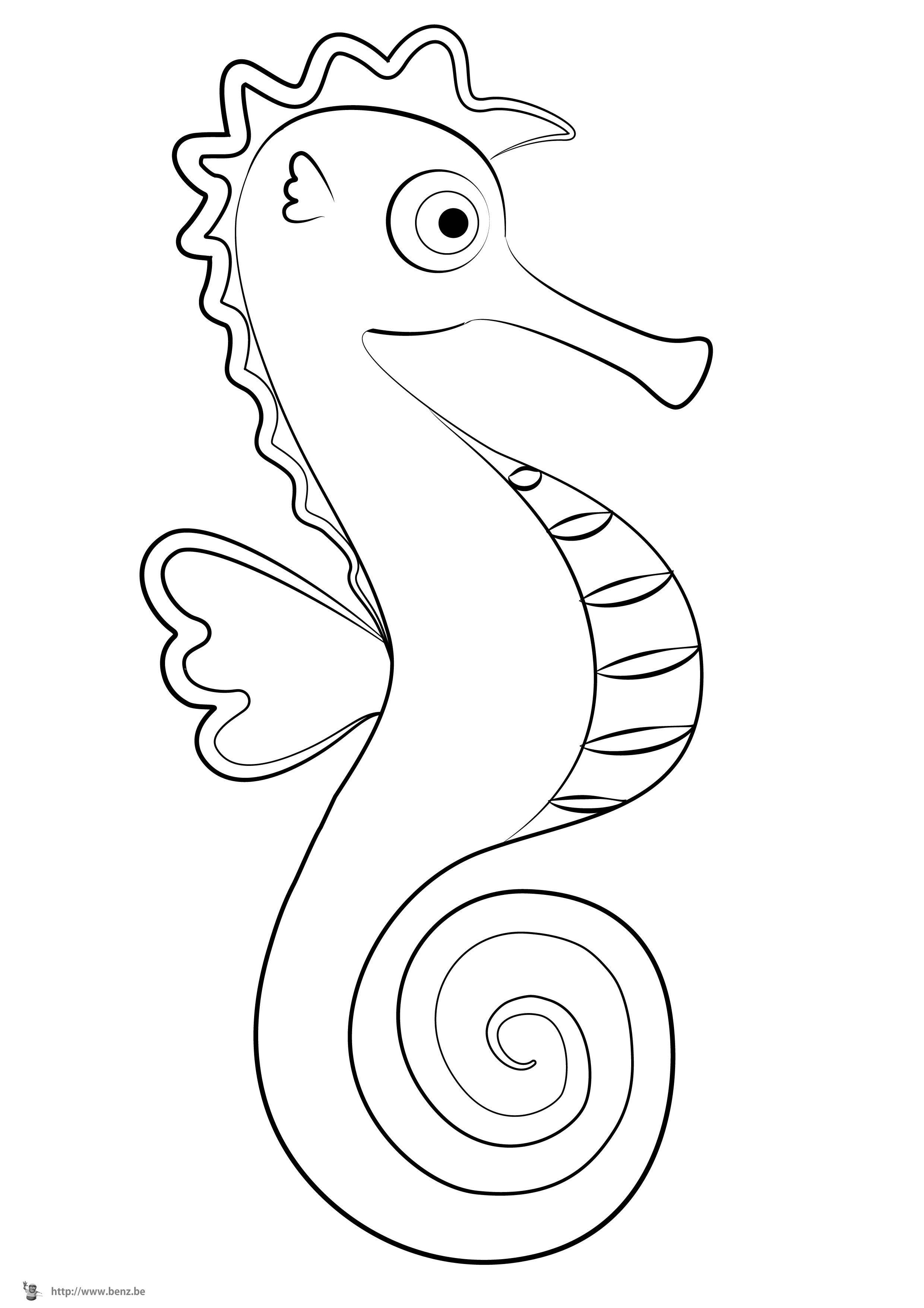 Dessin à colorier: Hippocampe (Animaux) #18638 - Coloriages à Imprimer Gratuits