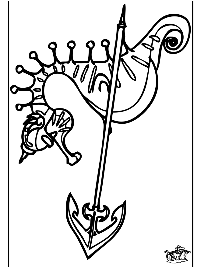 Dessin à colorier: Hippocampe (Animaux) #18655 - Coloriages à Imprimer Gratuits