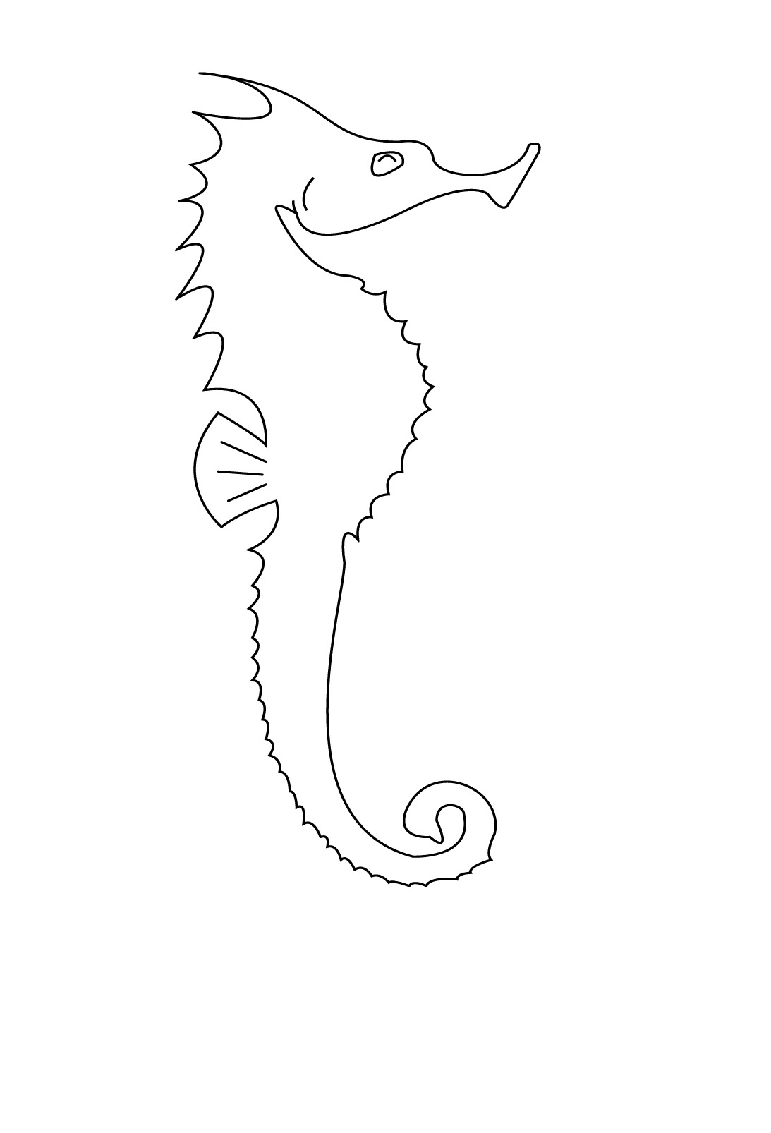 Dessin à colorier: Hippocampe (Animaux) #18665 - Coloriages à Imprimer Gratuits