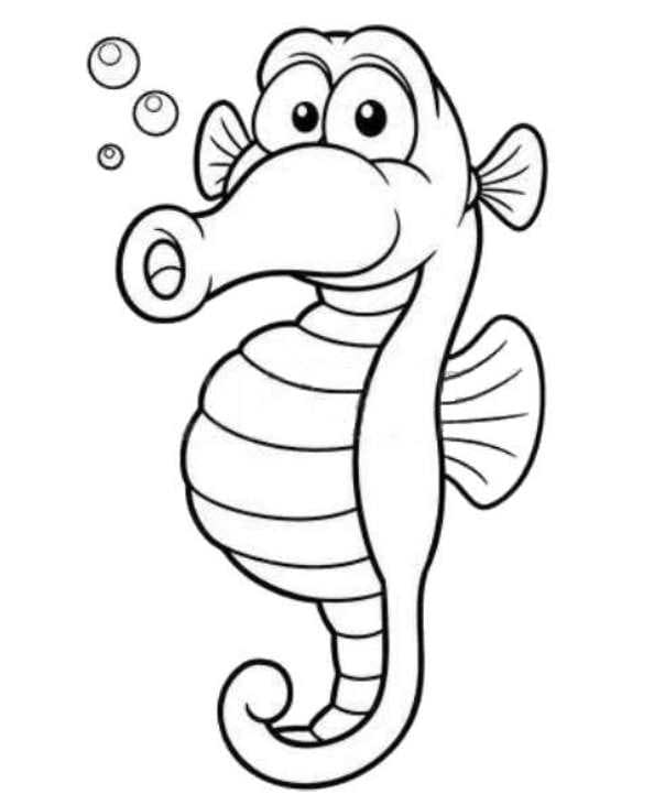 Dessin Hippocampe #187435 à colorier de la série Animaux, gratuit à télécharger et imprimer