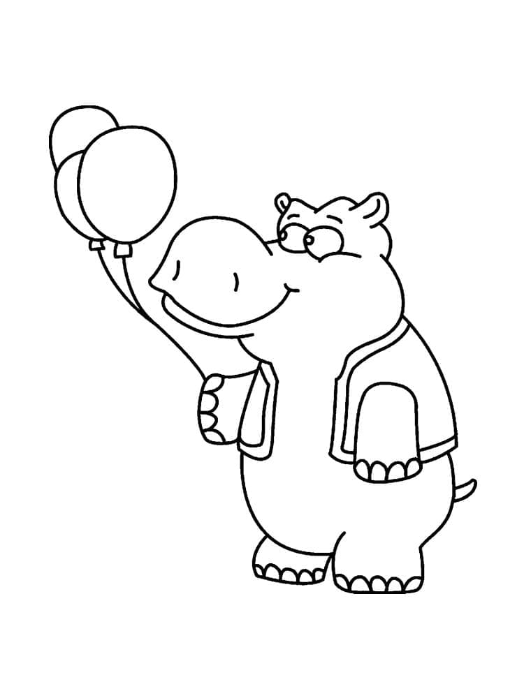 Coloriage Hippopotame #188987 à imprimer gratuitement, extrait de la collection Animaux