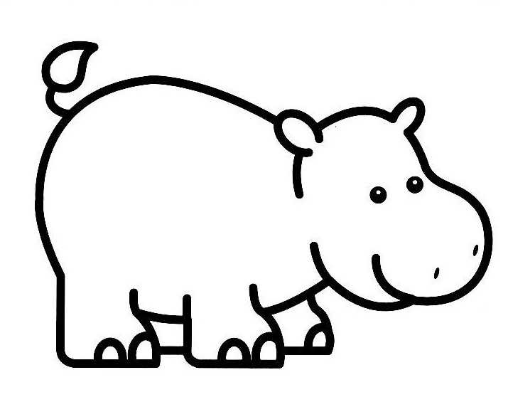 Dessin à colorier: Hippopotame (Animaux) #8628 - Coloriages à Imprimer Gratuits