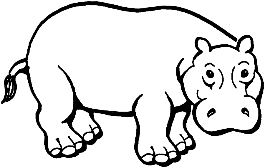 Dessin à colorier: Hippopotame (Animaux) #8631 - Coloriages à Imprimer Gratuits