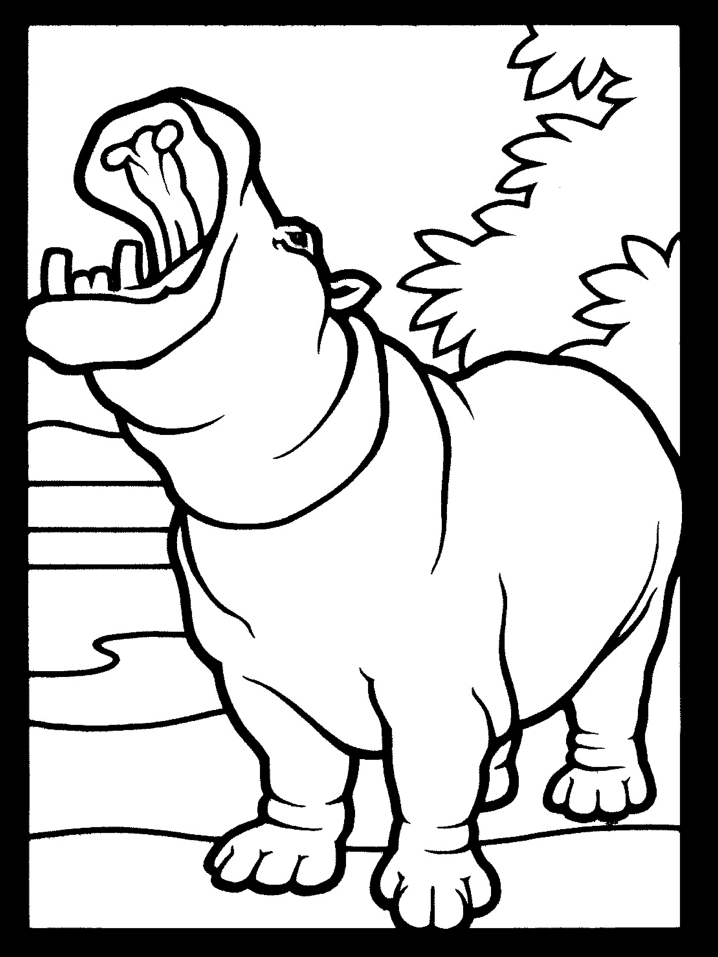Coloriage Hippopotame #8640 (Animaux) – Dessin à colorier – Coloriages