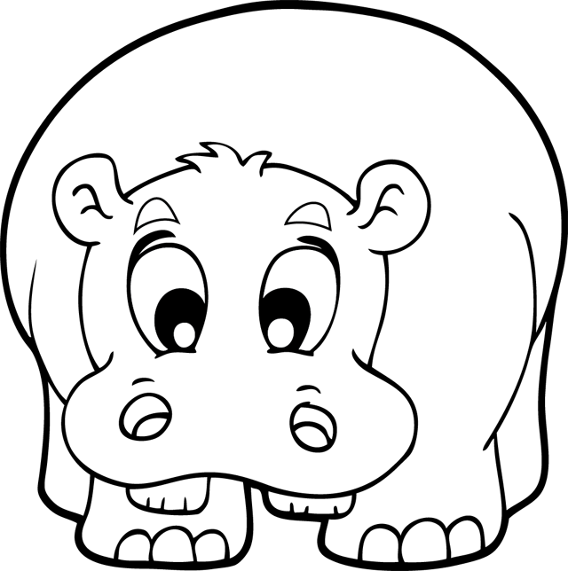 Dessin à colorier: Hippopotame (Animaux) #8644 - Coloriages à Imprimer Gratuits