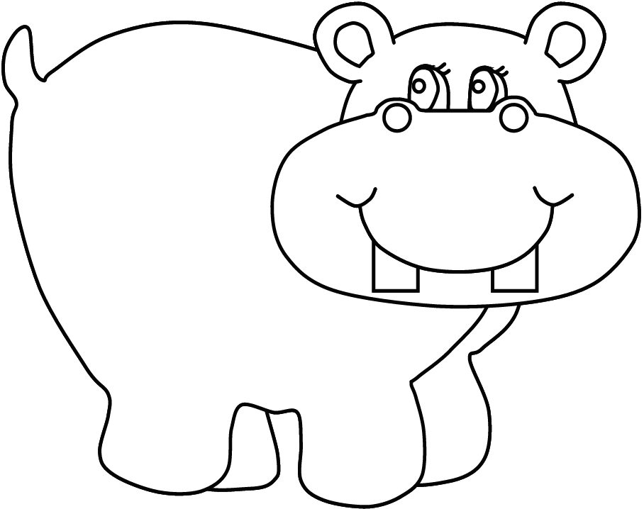 Dessin à colorier: Hippopotame (Animaux) #8645 - Coloriages à Imprimer Gratuits