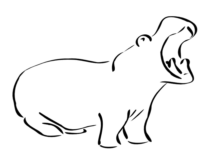 Dessin à colorier: Hippopotame (Animaux) #8650 - Coloriages à Imprimer Gratuits