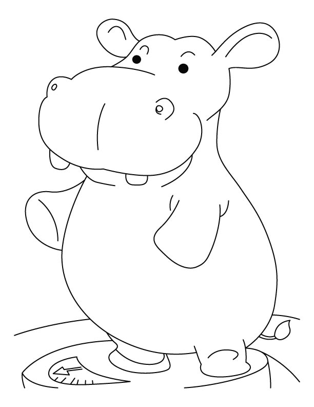 Dessin à colorier: Hippopotame (Animaux) #8681 - Coloriages à Imprimer Gratuits