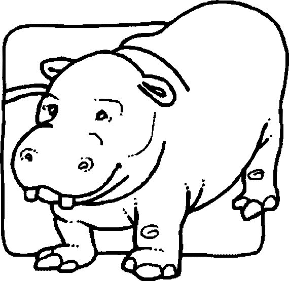 Dessin à colorier: Hippopotame (Animaux) #8682 - Coloriages à Imprimer Gratuits