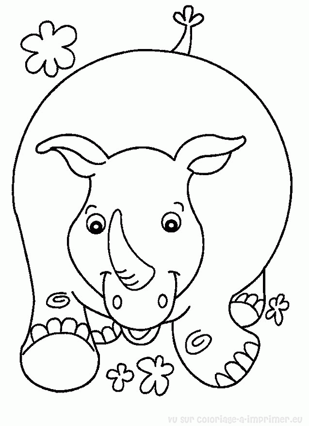 Dessin à colorier: Hippopotame (Animaux) #8686 - Coloriages à Imprimer Gratuits