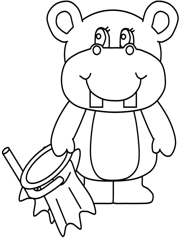 Dessin à colorier: Hippopotame (Animaux) #8691 - Coloriages à Imprimer Gratuits