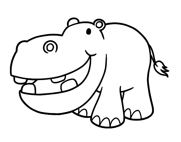 Dessin à colorier: Hippopotame (Animaux) #8700 - Coloriages à Imprimer Gratuits