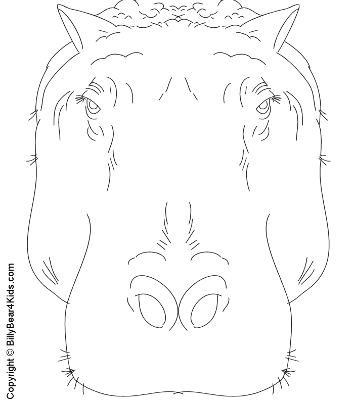 Dessin à colorier: Hippopotame (Animaux) #8703 - Coloriages à Imprimer Gratuits