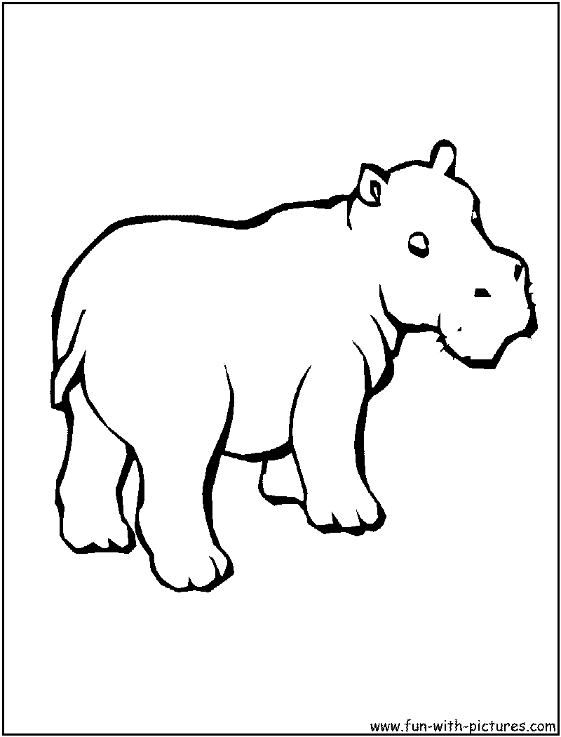 Dessin à colorier: Hippopotame (Animaux) #8707 - Coloriages à Imprimer Gratuits