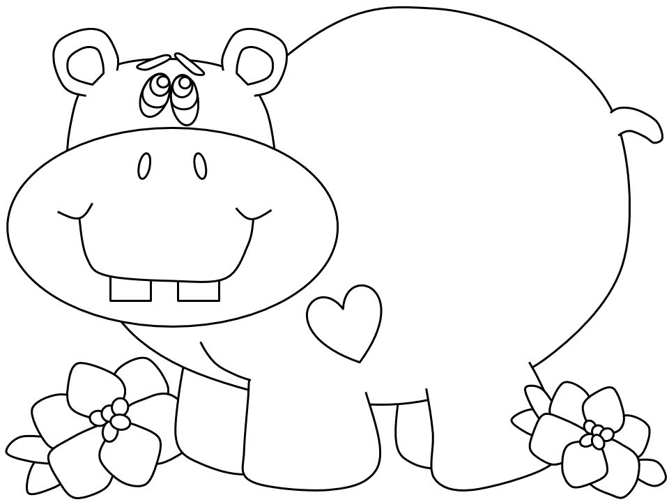 Dessin Hippopotame #8713 (Animaux) à colorier – Coloriages à imprimer