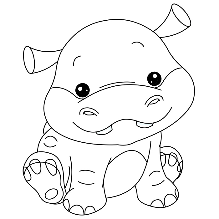 Dessin Hippopotame #8732 (Animaux) à colorier – Coloriages à imprimer