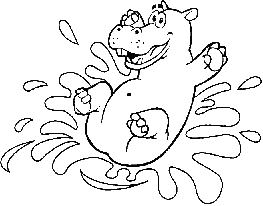 Dessin à colorier: Hippopotame (Animaux) #8734 - Coloriages à Imprimer Gratuits