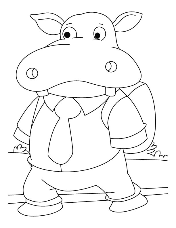 Dessin à colorier: Hippopotame (Animaux) #8746 - Coloriages à Imprimer Gratuits