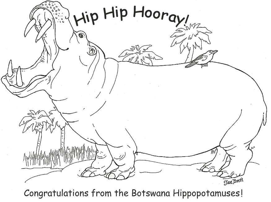 Dessin à colorier: Hippopotame (Animaux) #8762 - Coloriages à Imprimer Gratuits