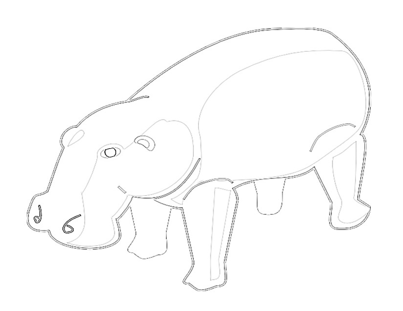 Dessin à colorier: Hippopotame (Animaux) #8767 - Coloriages à Imprimer Gratuits