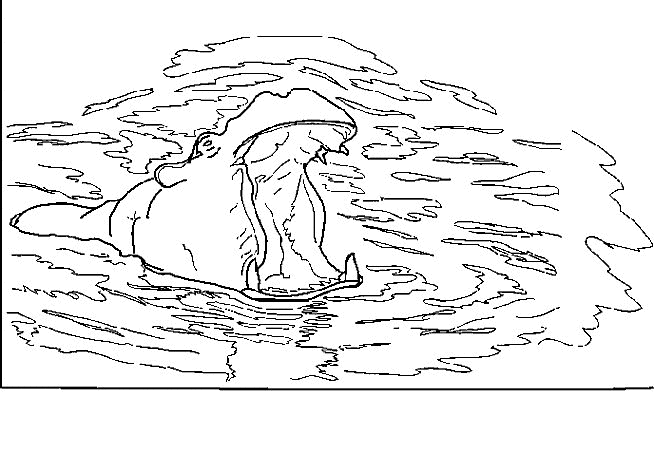 Dessin à colorier: Hippopotame (Animaux) #8785 - Coloriages à Imprimer Gratuits