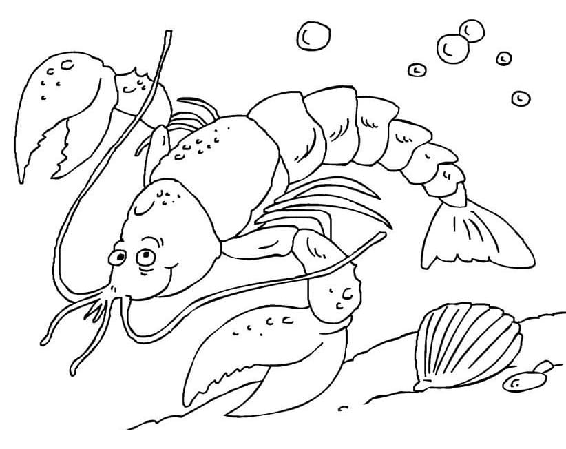 Dessin à colorier: Homard (Animaux) #186725 - Coloriages à Imprimer Gratuits
