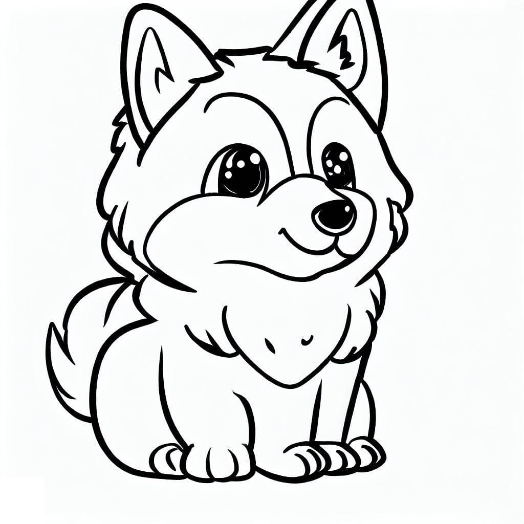 Coloriage gratuit Husky #189103 de la collection Animaux à imprimer
