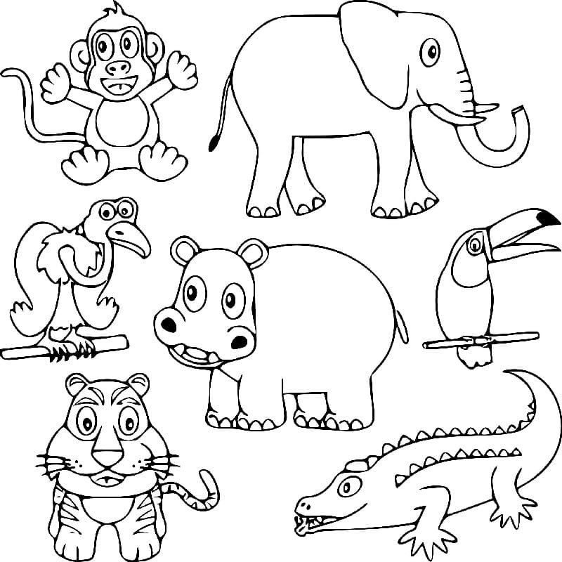 Coloriage gratuit Jungle #181009 de la collection Animaux à imprimer