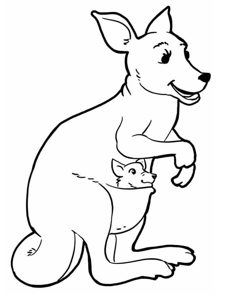 Coloriage à imprimer Kangourou #179671 de la série Animaux, gratuit pour enfants et adultes