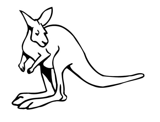 Coloriage gratuit Kangourou #179694 de la collection Animaux à imprimer