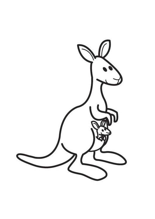 Dessin à colorier: Kangourou (Animaux) #9110 - Coloriages à Imprimer Gratuits
