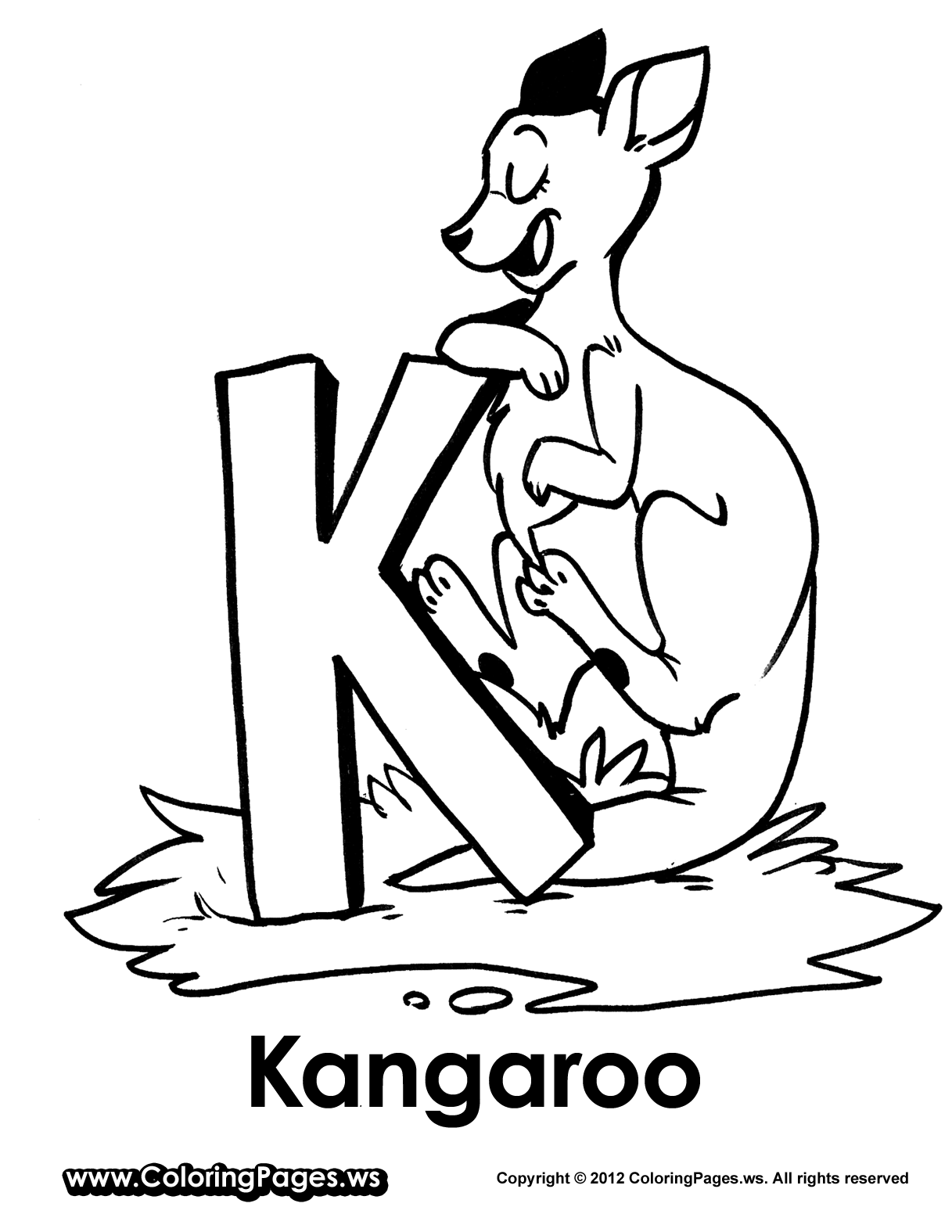 Dessin à colorier: Kangourou (Animaux) #9142 - Coloriages à Imprimer Gratuits