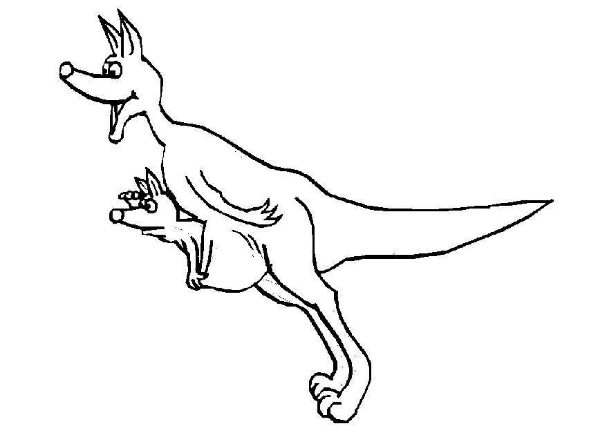 Dessin à colorier: Kangourou (Animaux) #9160 - Coloriages à Imprimer Gratuits