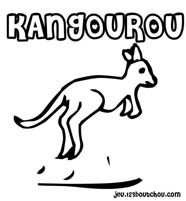 Dessin à colorier: Kangourou (Animaux) #9174 - Coloriages à Imprimer Gratuits