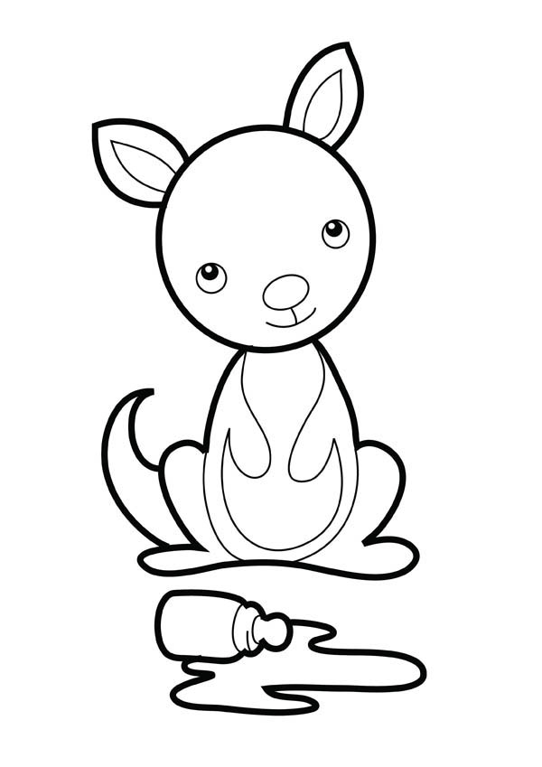 Dessin à colorier: Kangourou (Animaux) #9205 - Coloriages à Imprimer Gratuits