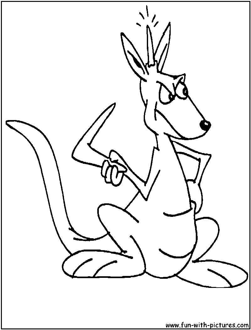 Dessin à colorier: Kangourou (Animaux) #9220 - Coloriages à Imprimer Gratuits