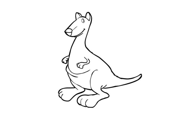 Dessin à colorier: Kangourou (Animaux) #9227 - Coloriages à Imprimer Gratuits