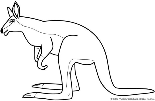 Dessin à colorier: Kangourou (Animaux) #9232 - Coloriages à Imprimer Gratuits