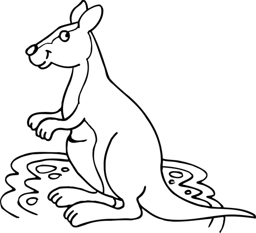 Dessin à colorier: Kangourou (Animaux) #9248 - Coloriages à Imprimer Gratuits