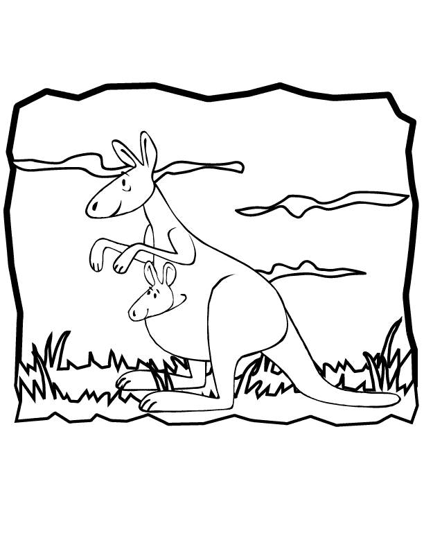 Dessin à colorier: Kangourou (Animaux) #9251 - Coloriages à Imprimer Gratuits