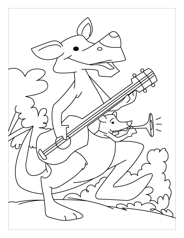 Dessin à colorier: Kangourou (Animaux) #9263 - Coloriages à Imprimer Gratuits