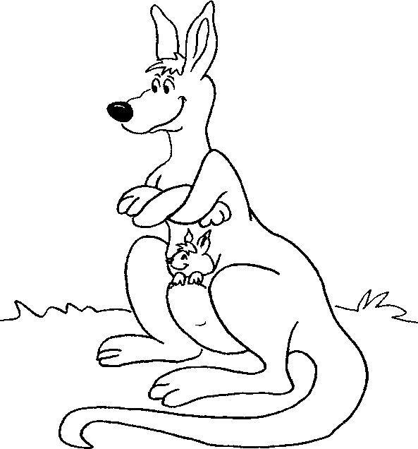 Dessin à colorier: Kangourou (Animaux) #9269 - Coloriages à Imprimer Gratuits