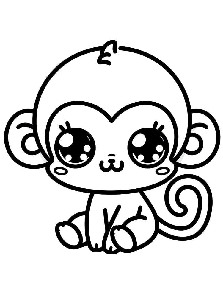Coloriage gratuit Kawaii Animaux #209250 de la collection Animaux à imprimer