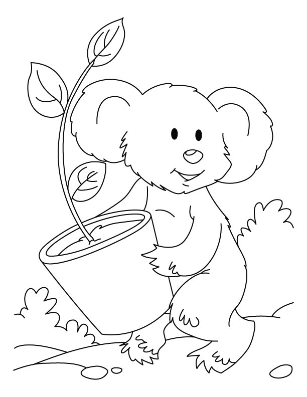 Dessin à colorier: Koala (Animaux) #9306 - Coloriages à Imprimer Gratuits