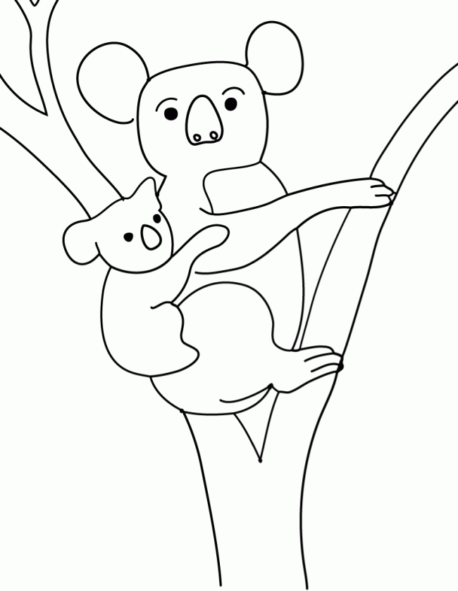 Dessin à colorier: Koala (Animaux) #9326 - Coloriages à Imprimer Gratuits
