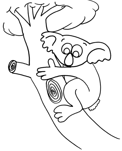 Dessin à colorier: Koala (Animaux) #9370 - Coloriages à Imprimer Gratuits