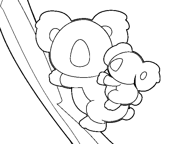 Dessin à colorier: Koala (Animaux) #9425 - Coloriages à Imprimer Gratuits
