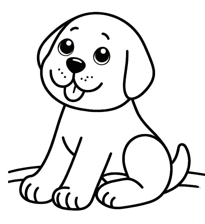 Coloriage gratuit Labrador #220730 de la collection Animaux à imprimer